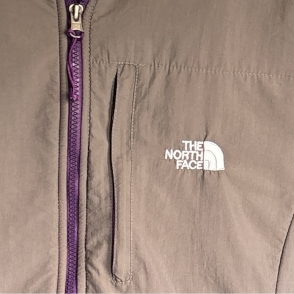 The North Face Jacket Women’s Size XL Purple Zip Up Colorblock Gray Fleece - Picture 3 of 6